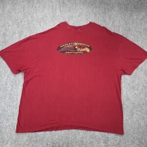 Harley Davidson Shirt Mens 3XL Red Orlando Florida Eagle Graphic Motorcycle